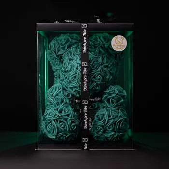 umělá květina Medvídárek Limited Edition 40cm dárkově balený - zelený