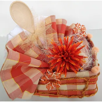 Textilní kuchyňský košíček z utěrek