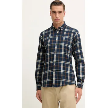 Pánská košile Bavlněná košile Barbour CROSSFELL pánská, modrá barva, regular, s límečkem button-down, MSH4995, L, 59X