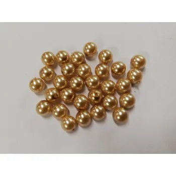 Dětské navlékací korálky Voskované perly 6mm - nejsvětlejší hnědé - 30ks