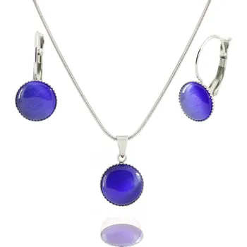 Souprava šperků Cats Eye souprava šperků Modrá - Nerez RL