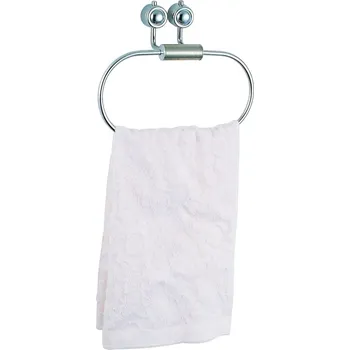 Držák na ručník Chromovaný oválný věšák na ručníky Tadar Lux 19 x 10 cm