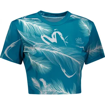 Dámské tričko Dámský crop top premium ALTISPORT VOJ/ALW001TR07 EMERALD/ŠEDÁ EMERALD/ŠEDÁ L