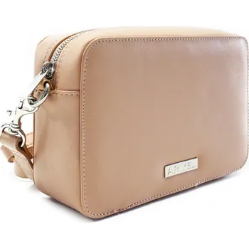 Kabelka Béžová kožená zipová dámská kabelka Perrin