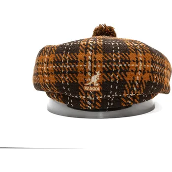Módní doplněk Baret Kangol - New Heritage Flat Cap - Espresso Check velikost L