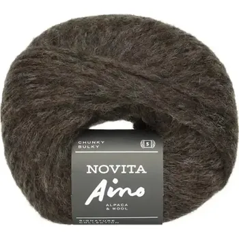 Příze Novita Aino 6681 Hnědá (Nadýchaná hřejivá příze Aino Rate )