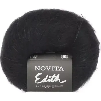 Příze Novita Edith 981 Černá (Mohérová příze Edith Sünde )