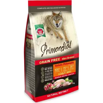 Krmivo pro psa Primordial GF Mini Adult Quail & Duck 2 kg
