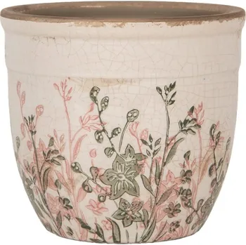 Obal na květináč Keramický květináč s červeným a zeleným tiskem Lisemar S – 13x11 cm