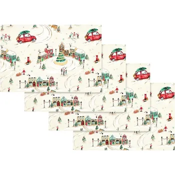 prostírání Bavlněná prostírání v sadě 4 ks 30x46 cm Christmas Town – Catherine Lansfield ID_1801561