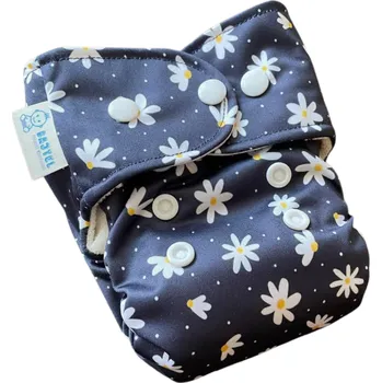 látková plena Bajtel Plena AIO novorozenecká (NB) Sedmikrásky granát