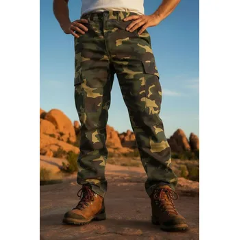 Pánské kalhoty Glara Pánské kalhoty s army vzorem 298149