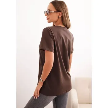 Dámská košile Polski Dámská bavlněná košile klasického střihu hnědá Polski hnědá 3403425