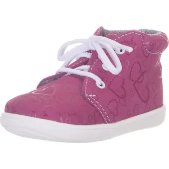 Chlapecké polobotky Dětské capačky Boots4u T021 růžová potisk Velikost: 21