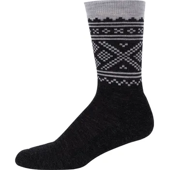 Dámské ponožky Merino ponožky s klasickým vzorem s vlněným froté na podrážce barva černá FOLKLORE SAFA Velikost: 43-45