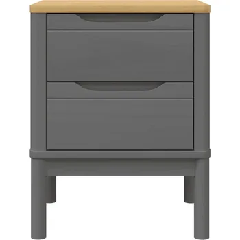 Noční stolek Noční stolek šedý 45 x 39 x 57 cm masivní borové dřevo