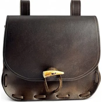 Opasek Drakkaria KOŽENÁ HISTORICKÁ BRAŠNA NA OPASEK, paroh, hnědá