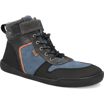 Dívčí zimní obuv Barefoot zimní boty Develab - Md Ct Sneaker Laces Velcro WR Blue Suede modré Velikost: 32