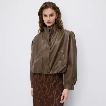 Reserved - Krátká bunda se stojáčkem - šedobéžová - 703HD-74X - 703HD-74X-XS