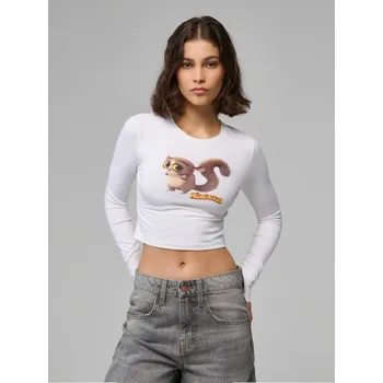 Dámská móda Krátké tričko s&nbsp;potiskem Mort Madagascar - S - House - bílý - 390EN-00X