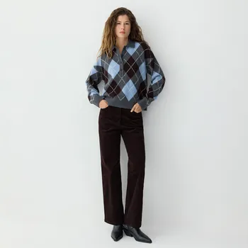 Dámské kalhoty Reserved - Manšestrové kalhoty - hnědá - 464GX-88X - 464GX-88X-M