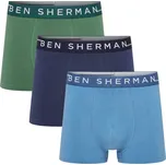 pánské boxerky BEN SHERMAN - BLU/NVY/GRN - 3 ks - L (Ben Sherman Lucian Trunk)
