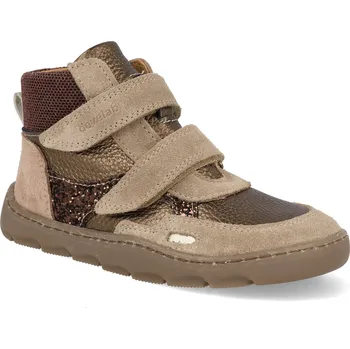 Dívčí obuv Barefoot dětské kotníkové boty Develab - Midcut Sneak. 2 Velc. Leath Taupe hnědé Velikost: 28