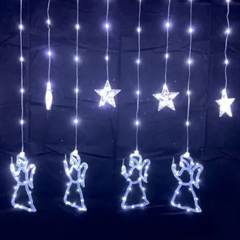 Vánoční světelný závěs Vánoční LED závěs Andělíčci - studená bílá