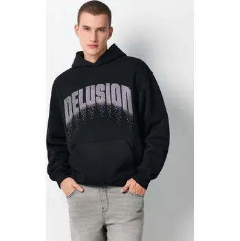 Pánská móda Mikina s&nbsp;kapucí a&nbsp;potiskem - L - House - černá - 758GG-99X