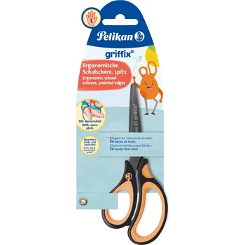 Kancelářské nůžky Pelikán Griffix 00819176 pro leváky 15 cm černé