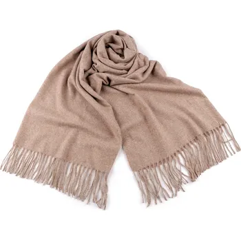 Deštník Šátek / šála / pléd s třásněmi 70x190 cm béžová světlá 1 ks