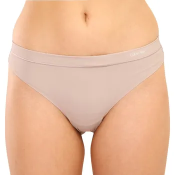 Kalhotky Dámská tanga Calvin Klein béžové (QF4844E-SVR) M QF4844E-SVR Možnost vrácení zboží ZDARMA do 120 dnů!