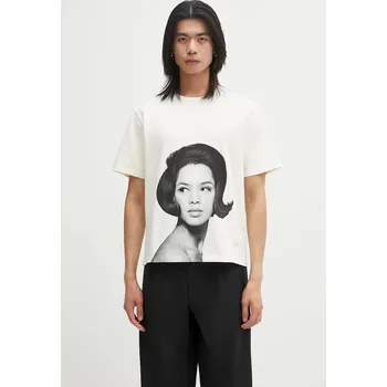 Bavlněné tričko Wales Bonner Selah Oversized T Shirt, XL, béžová, 01X