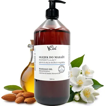 Masážní přípravek Přírodní veganský masážní olej VCee 1000 ml jasmínový a mandlový