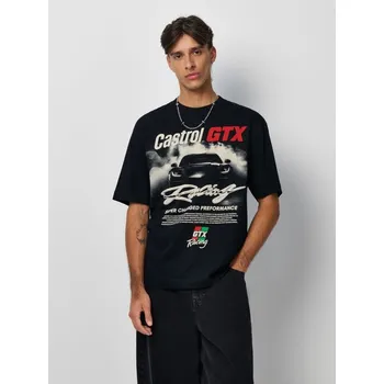 Pánská móda Tričko s potiskem Castrol Racing - M - House - černá - 155GG-99X