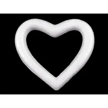 Srdce 10,5x11,5 cm polystyren - bílá