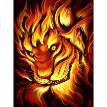 Diamantové malování Diamantové malování/Homfun - Ohnivý lev