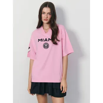 Dámské oblečení Tričko oversized Inter Miami CF MLS - L - House - pastelově růžová - 512GO-03X