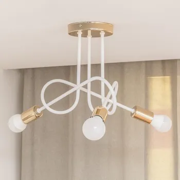 Přisazený lustr OXFORD 3xE27/15W/230V zlatá/bílá