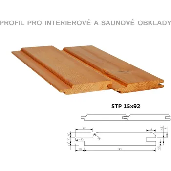 Interiérové saunové obklady STP 15x92x3000 mm