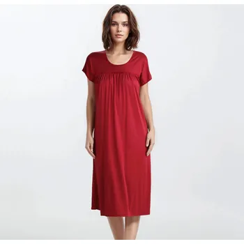 Dámská noční košile TREAT WEAR DÁMSKÁ NOČNÍ KOŠILE - SILKY: Bordo M