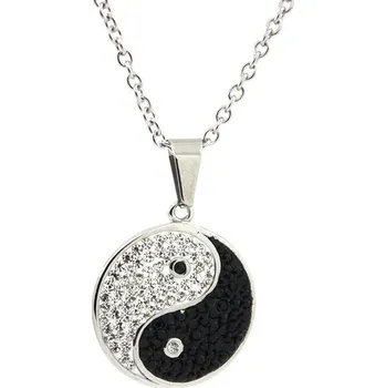 Přívěsek Přívěsek Jin a Jang z nerezové oceli se zirkony a s řetízkem - Nerez SL