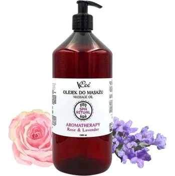 Masážní přípravek Přírodní veganský masážní olej VCee 1000 ml růže a levandule