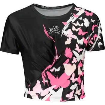 Dámské tričko Dámský funkční crop top premium ALTISPORT VOJ/ALW022TR07 ČERNORŮŽOVÁ ČERNORŮŽOVÁ L