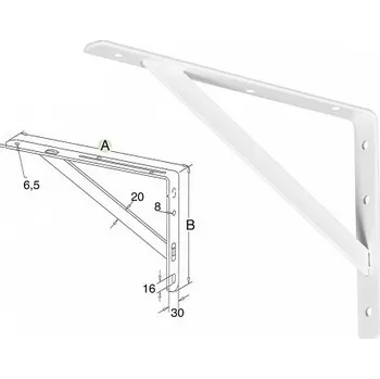 Nábytkové kování Konzola policová BÍLÁ 500x315x30