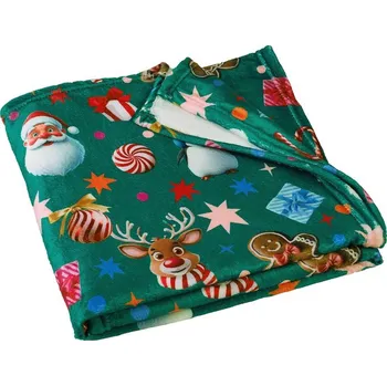 deka Catherine Lansfield Christmas Icons 130x170 cm Zelená