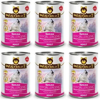 Krmivo pro psa WOLFSBLUT VetLine Hypoallergenic Horse - vlhké krmivo pro psy - 6x395g