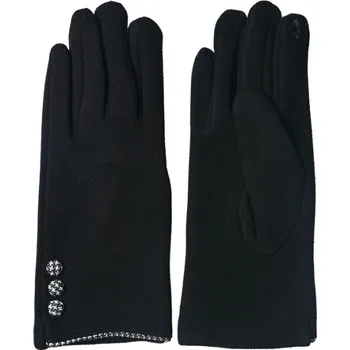 Rukavice Černé dámské zimní rukavice se 3 knoflíky Tijnjean – 8x24 cm