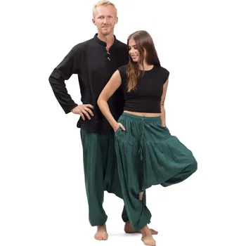 Dámské kalhoty Harémové kalhoty / Sultánky CLASSIC PLEATS smaragdová