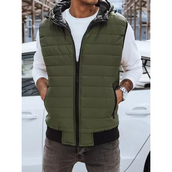 Pánská vesta Tmavě zelená vesta s kapucí TX4237 Velikost: L